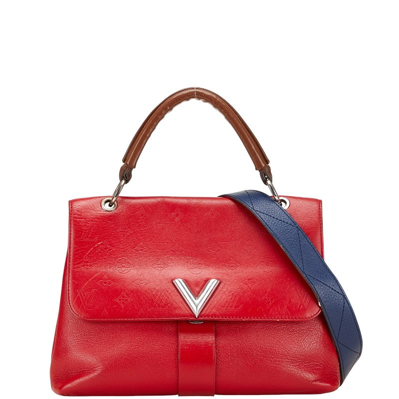 ルイ ヴィトン モノグラム ヴェリー ハンドバッグ ショルダーバッグ 2WAY M42905 レッド ブラウン レザー レディース LOUIS VUITTON 【中古】