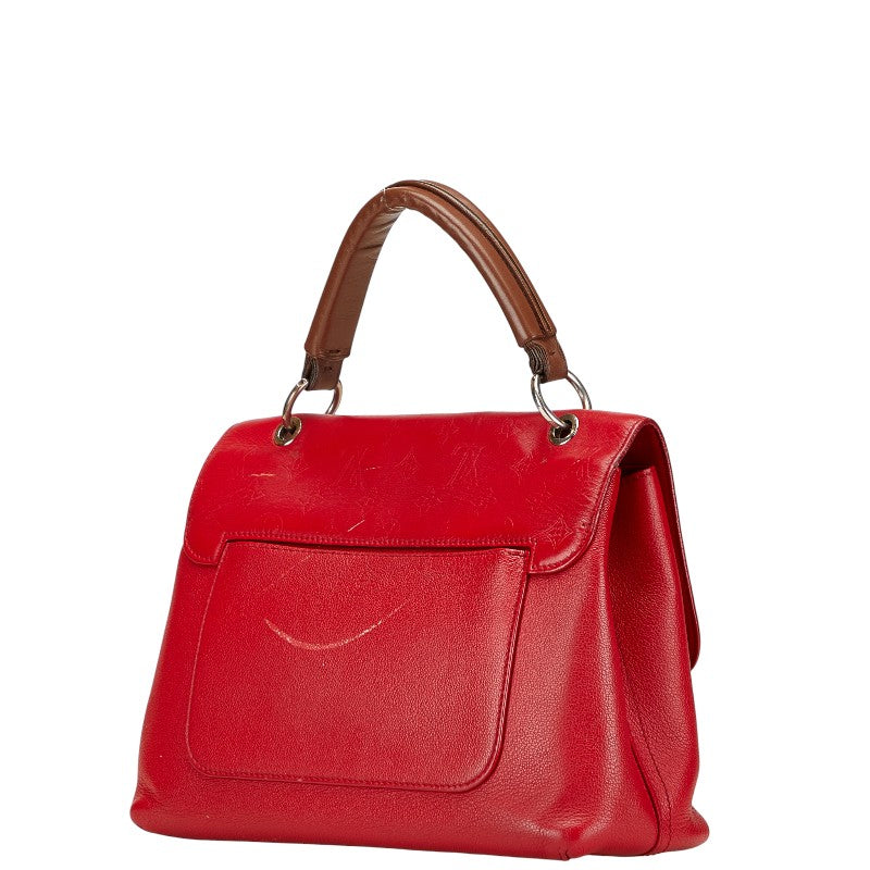 ルイ ヴィトン モノグラム ヴェリー ハンドバッグ ショルダーバッグ 2WAY M42905 レッド ブラウン レザー レディース LOUIS VUITTON 【中古】