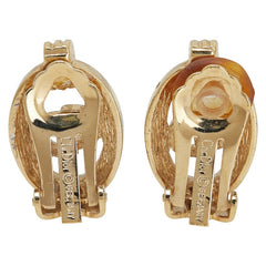 ディオール CDロゴ オーバル サークル イヤリング ゴールド メッキ ラインストーン レディース Dior 【中古】