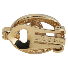 ディオール CDロゴ オーバル サークル イヤリング ゴールド メッキ ラインストーン レディース Dior 【中古】