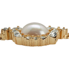 ディオール ネックレス ゴールド メッキ ラインストーン フェイクパール レディース Dior 【中古】