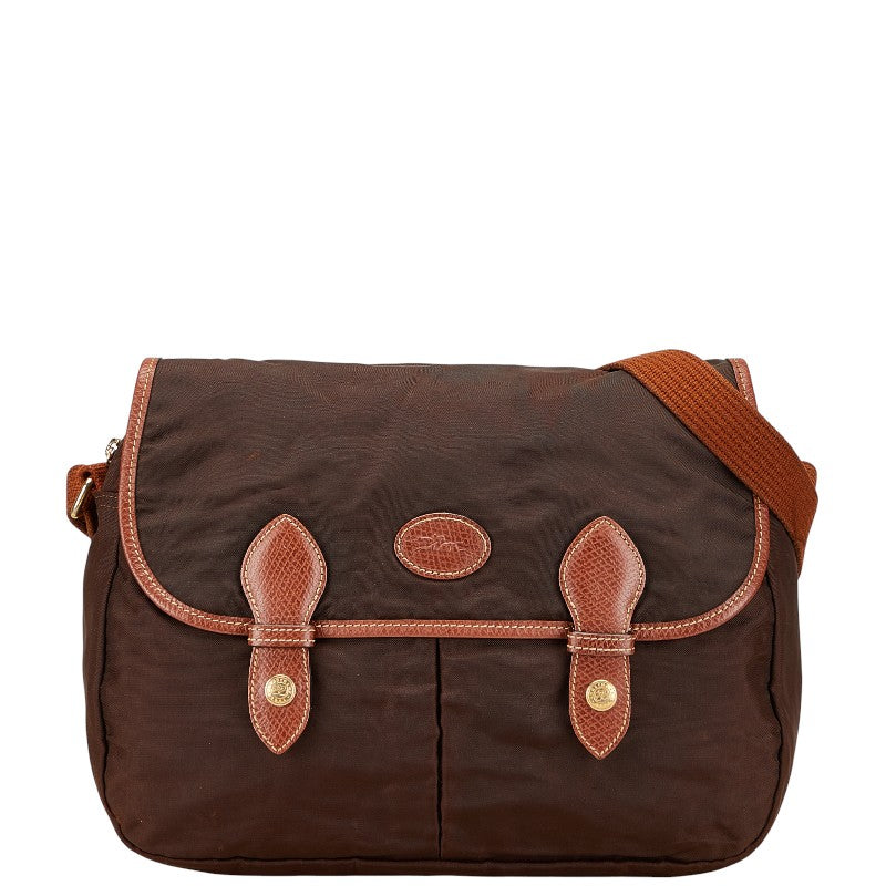 ロンシャン 斜め掛け ショルダーバッグ ブラウン ナイロン レザー レディース Longchamp 【中古】