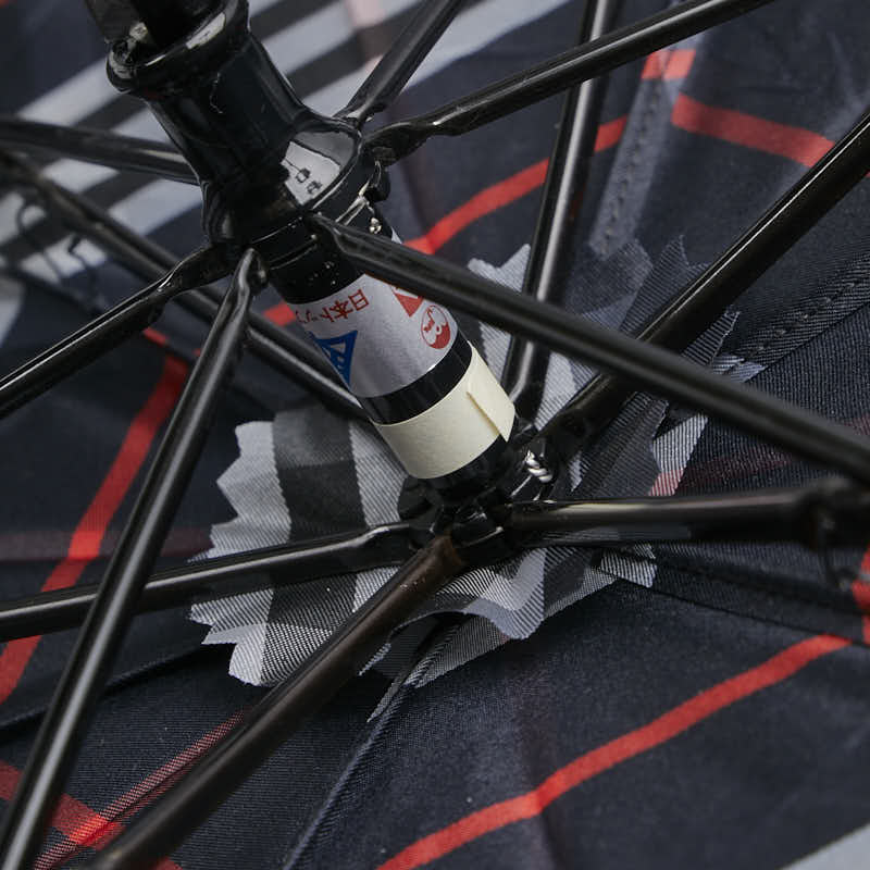 バーバリー チェック 折りたたみ傘 雨傘 ネイビー マルチカラー ナイロン レディース BURBERRY 【中古】