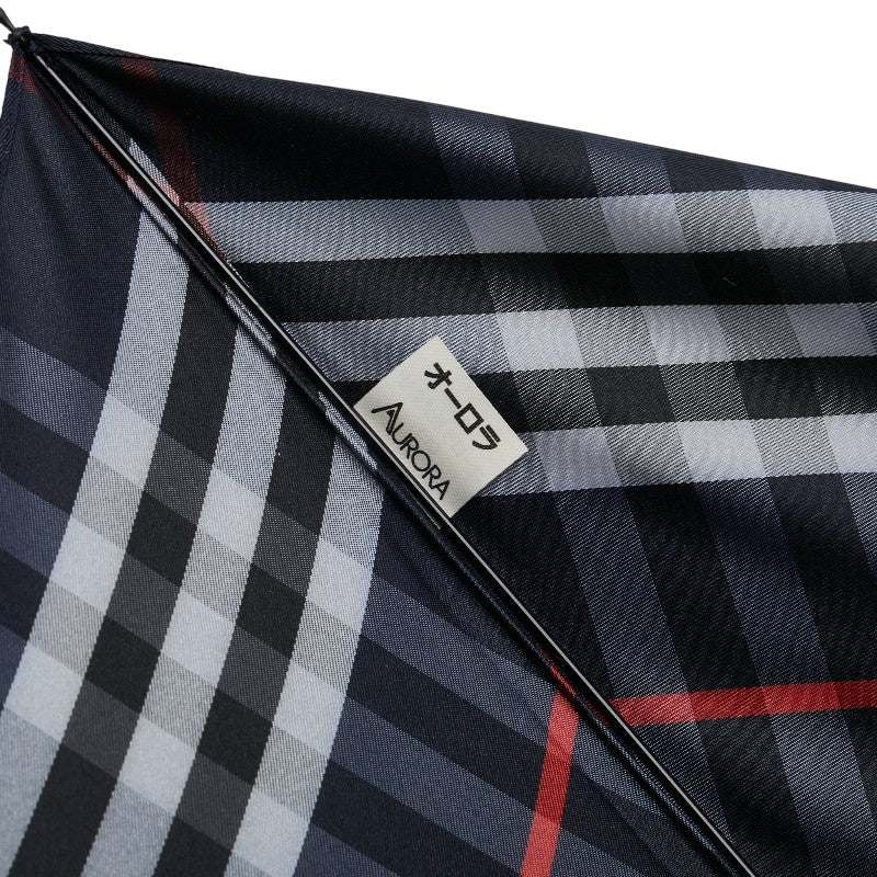 バーバリー チェック 折りたたみ傘 雨傘 ネイビー マルチカラー ナイロン レディース BURBERRY 【中古】