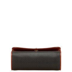 バリー Bロゴ 斜め掛け ショルダーバッグ ブラック ブラウン PVC レザー レディース BALLY 【中古】