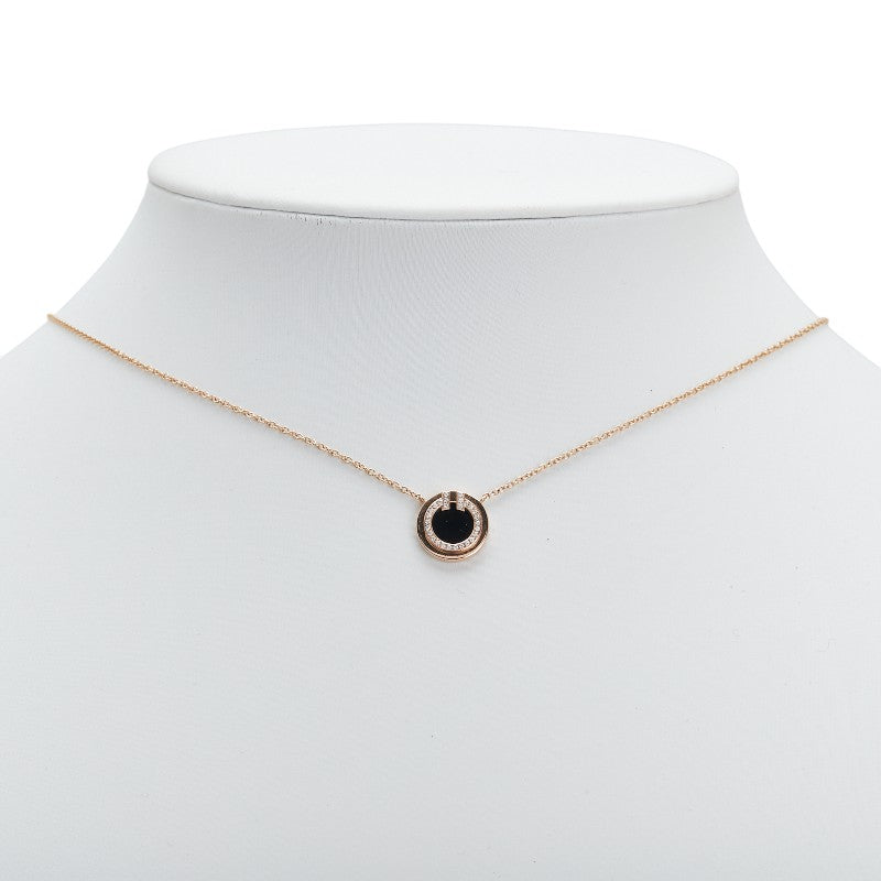 ティファニー T TWO サークル ネックレス ゴールド ブラック K18PG ピンクゴールド オニキス レディース TIFFANY&Co. 【中古】