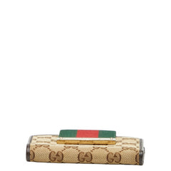 グッチ シェリーライン GGキャンバス 二つ折り財布 181669 ベージュ マルチカラー キャンバス レザー レディース GUCCI 【中古】