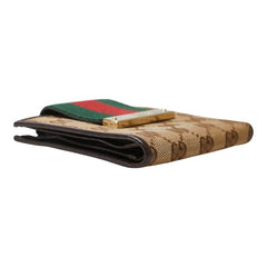 グッチ シェリーライン GGキャンバス 二つ折り財布 181669 ベージュ マルチカラー キャンバス レザー レディース GUCCI 【中古】
