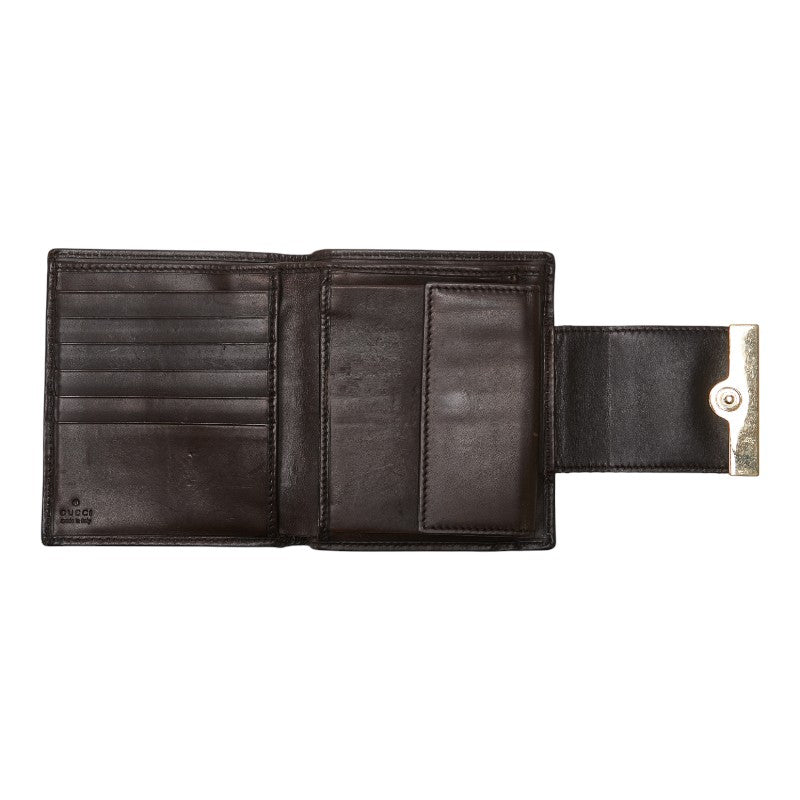 グッチ シェリーライン GGキャンバス 二つ折り財布 181669 ベージュ マルチカラー キャンバス レザー レディース GUCCI 【中古】