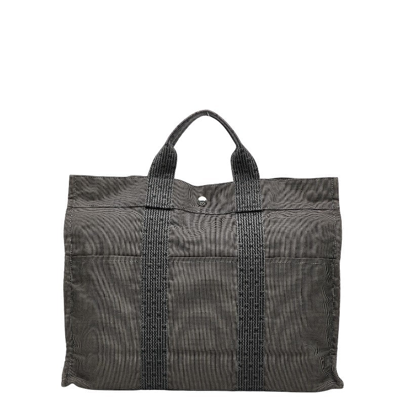 エルメス エールライン トートMM ハンドバッグ トートバッグ グレー キャンバス レディース HERMES 【中古】