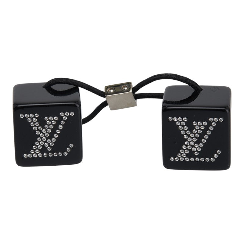 ルイ ヴィトン ヘアキューブ アンクルージョン LV ラインストーン ヘアアクセサリー ヘアゴム ブラック プラスチック レディース LOUIS VUITTON 【中古】