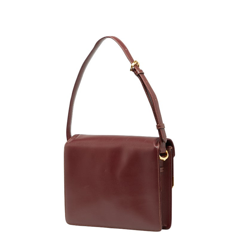 カルティエ マストライン ワンショルダーバッグ ワインレッド ボルドー レザー レディース CARTIER 【中古】