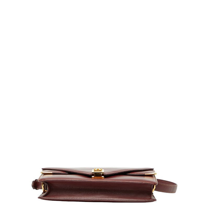 カルティエ マストライン ワンショルダーバッグ ワインレッド ボルドー レザー レディース CARTIER 【中古】
