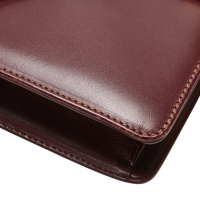 カルティエ マストライン ワンショルダーバッグ ワインレッド ボルドー レザー レディース CARTIER 【中古】