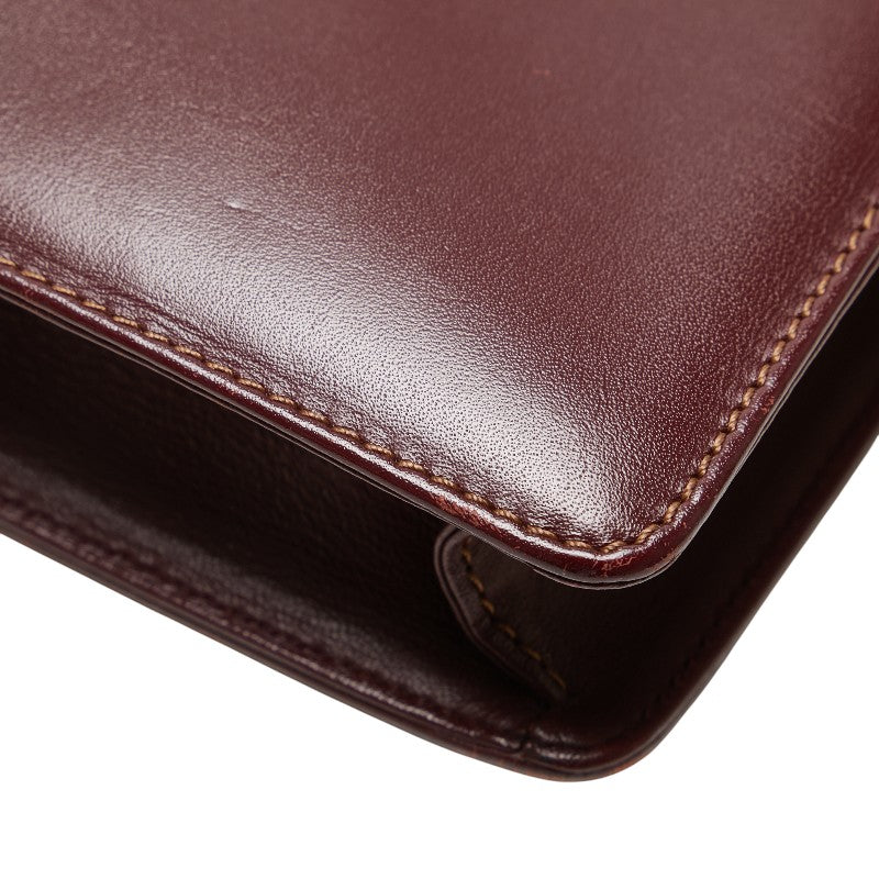 カルティエ マストライン ワンショルダーバッグ ワインレッド ボルドー レザー レディース CARTIER 【中古】