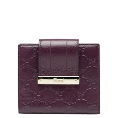グッチ グッチシマ 二つ折り財布 181669 パープル レザー レディース GUCCI 【中古】