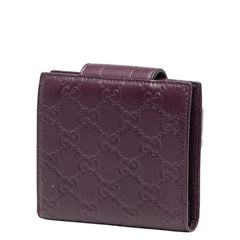 グッチ グッチシマ 二つ折り財布 181669 パープル レザー レディース GUCCI 【中古】