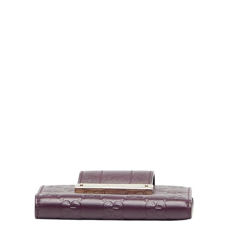 グッチ グッチシマ 二つ折り財布 181669 パープル レザー レディース GUCCI 【中古】