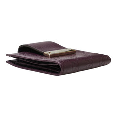 グッチ グッチシマ 二つ折り財布 181669 パープル レザー レディース GUCCI 【中古】