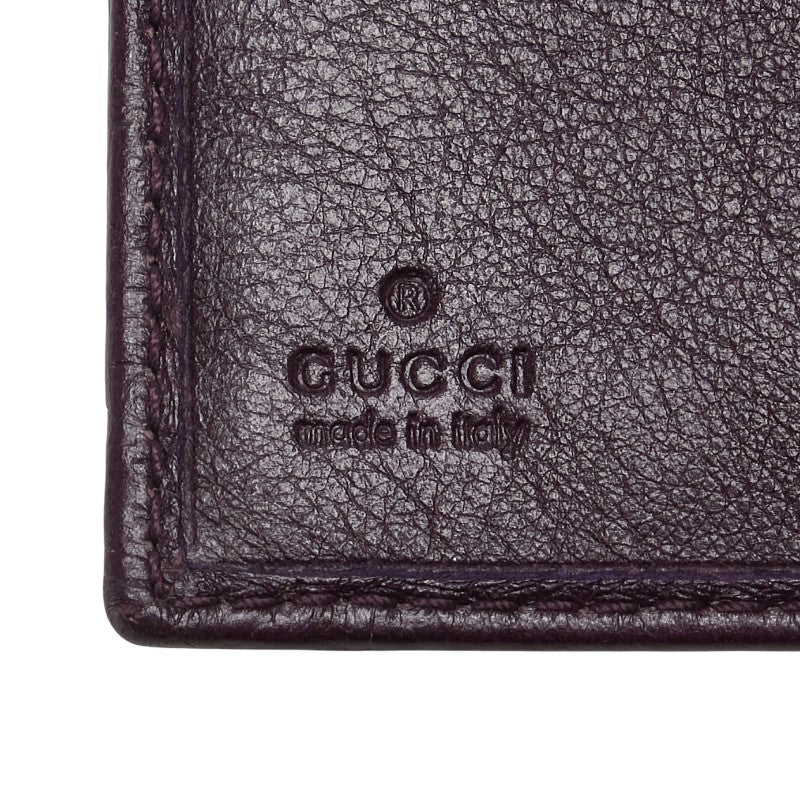 グッチ グッチシマ 二つ折り財布 181669 パープル レザー レディース GUCCI 【中古】