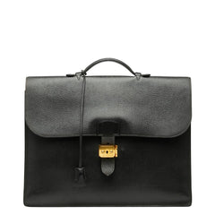 エルメス サックアデペッシュ38 ビジネスバッグ ブリーフケース 書類カバン ブラック アルデンヌ メンズ HERMES 【中古】