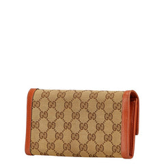 グッチ GGキャンバス インターロッキングG 長財布 282434 ベージュ ブラウン キャンバス レザー レディース GUCCI 【中古】