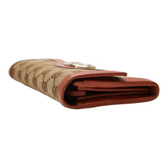 グッチ GGキャンバス インターロッキングG 長財布 282434 ベージュ ブラウン キャンバス レザー レディース GUCCI 【中古】