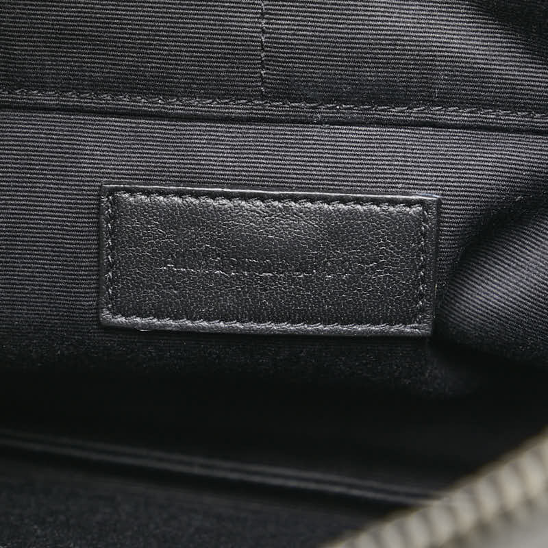サンローラン ロゴ クラッチバッグ ブラック レザー メンズ SAINT LAURENT 【中古】