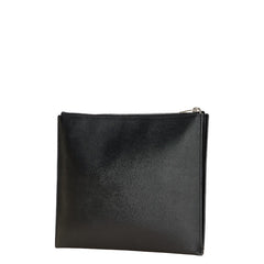 サンローラン ロゴ クラッチバッグ ブラック レザー メンズ SAINT LAURENT 【中古】