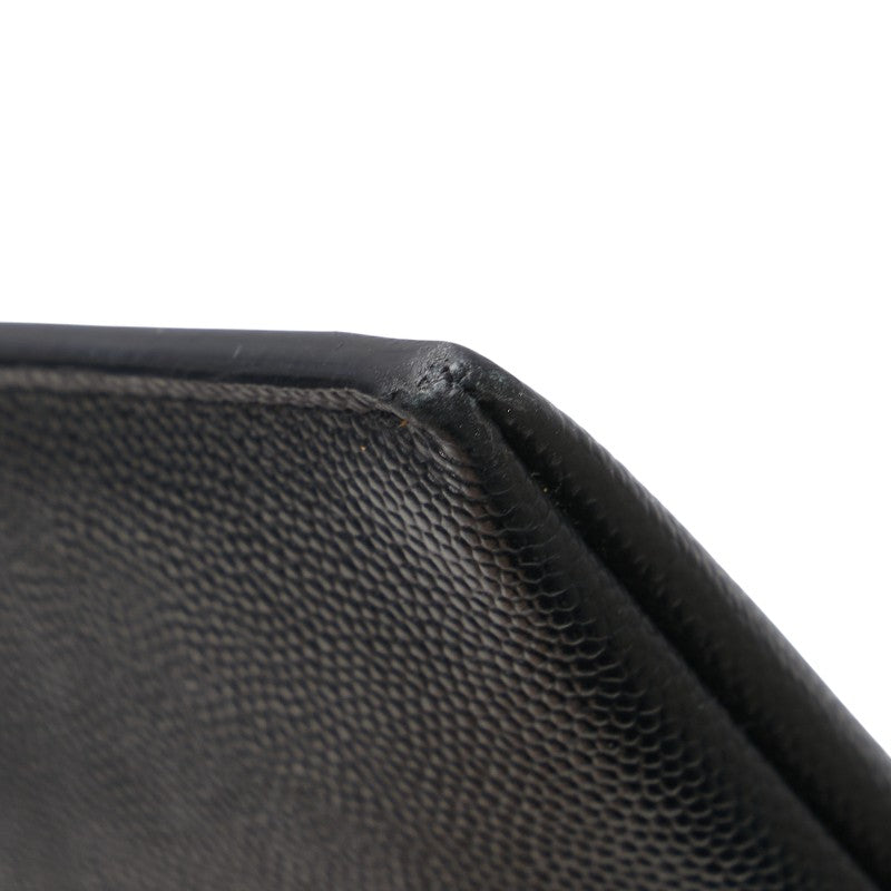 サンローラン ロゴ クラッチバッグ ブラック レザー メンズ SAINT LAURENT 【中古】