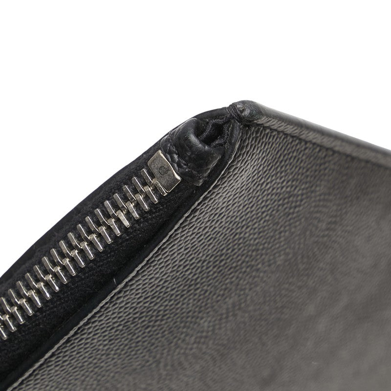 サンローラン ロゴ クラッチバッグ ブラック レザー メンズ SAINT LAURENT 【中古】