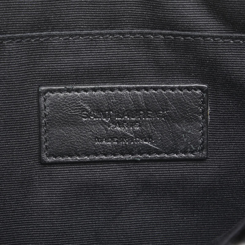 サンローラン ロゴ クラッチバッグ ブラック レザー メンズ SAINT LAURENT 【中古】