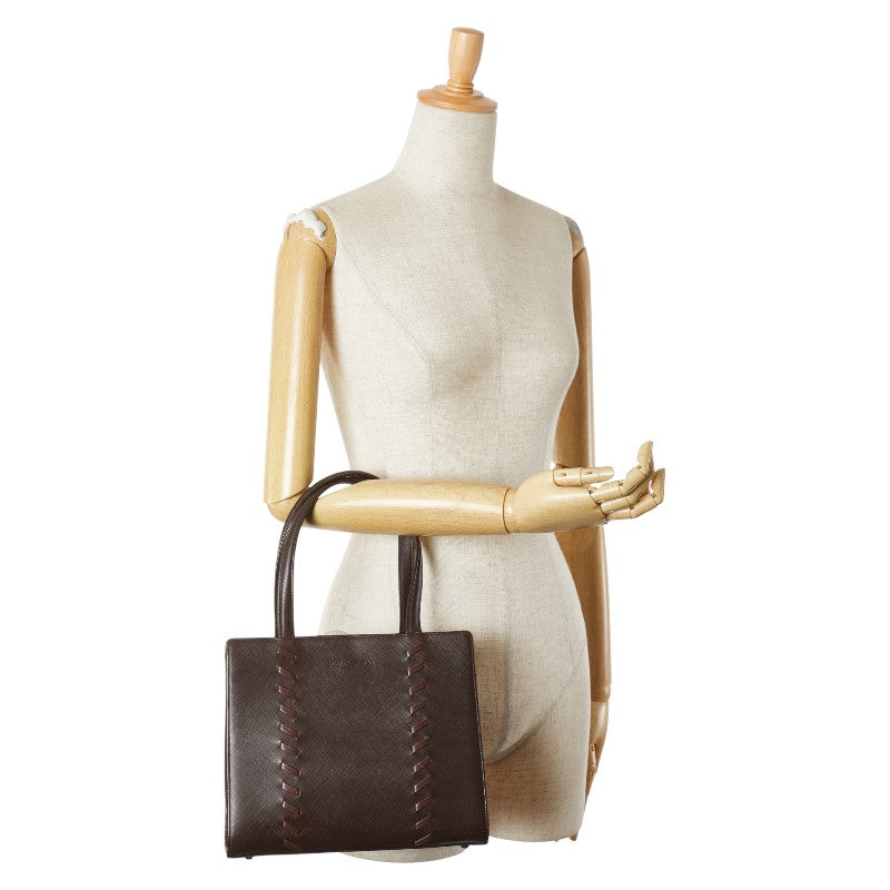 サンローラン ハンドバッグ ブラウン レザー レディース SAINT LAURENT 【中古】