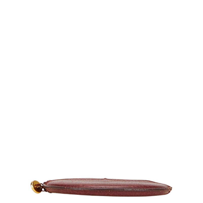 カルティエ コインケース 小銭入れ ワインレッド ボルドー レザー レディース CARTIER 【中古】