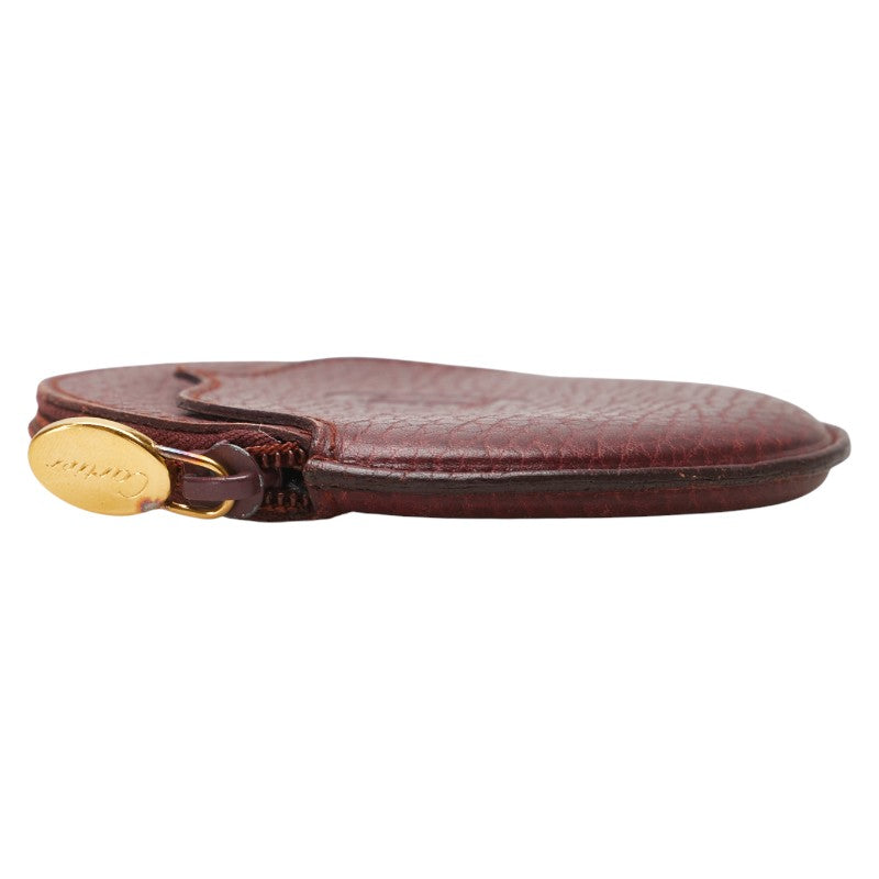 カルティエ コインケース 小銭入れ ワインレッド ボルドー レザー レディース CARTIER 【中古】