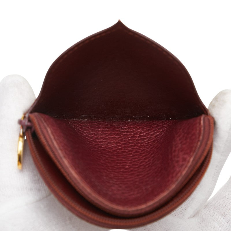 カルティエ コインケース 小銭入れ ワインレッド ボルドー レザー レディース CARTIER 【中古】