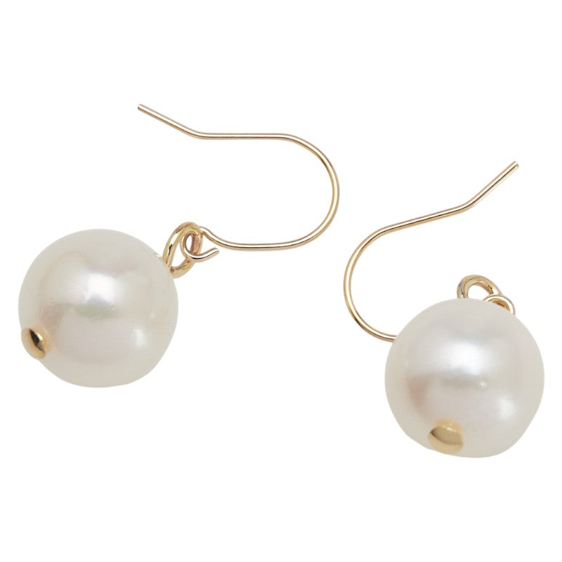 K18YG イエローゴールド アコヤパール8mm フックピアス レディース 【中古】