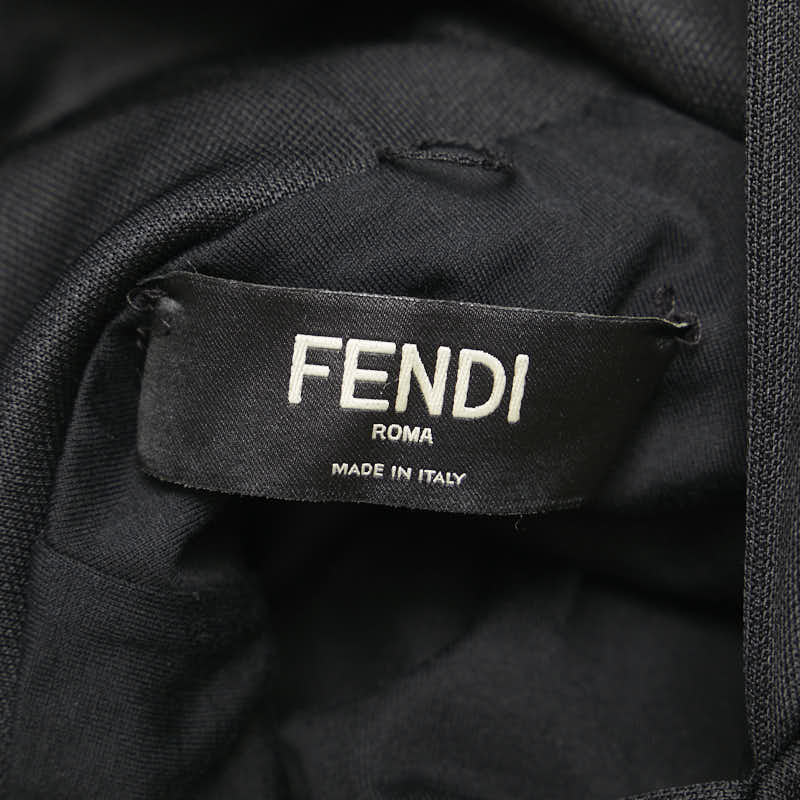 フェンディ ロゴ パーカー プルオーバー サイズ：XL ブラック ホワイト ポリエステル コットン メンズ FENDI 【中古】