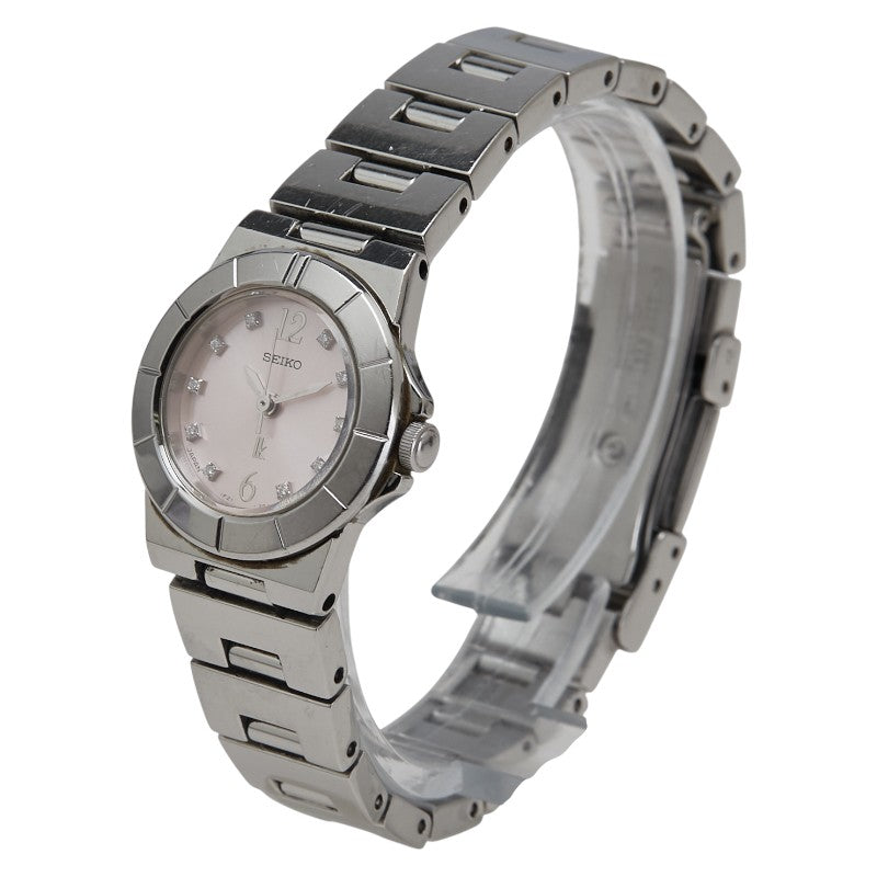 セイコー ルキア LUKIA 腕時計 1F21-0L90 クオーツ ピンク文字盤 ステンレススチール レディース SEIKO 【中古】
