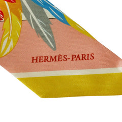 エルメス ツイリー DANSE PACIFIQUE スカーフ ピンク マルチカラー レディース HERMES 【中古】