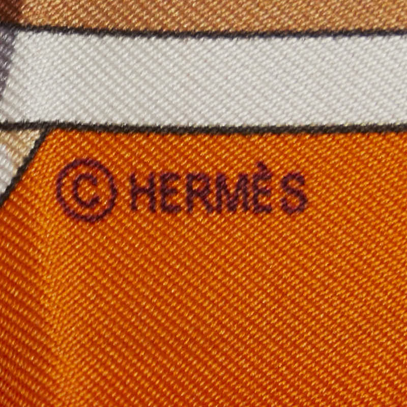 エルメス ツイリー GRAND TRALALA スカーフ オレンジ マルチカラー レディース HERMES 【中古】