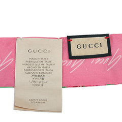 グッチ ×Ken Scott ボタニカルプリント ネックボウ 652727 ピンク マルチカラー シルク レディース GUCCI 【中古】