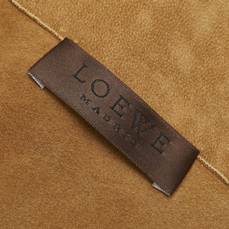 ロエベ アナグラム フリンジ マフラー ベージュ ヌバック レディース LOEWE 【中古】