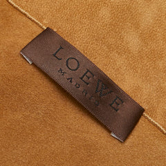 ロエベ アナグラム フリンジ マフラー ベージュ ヌバック レディース LOEWE 【中古】