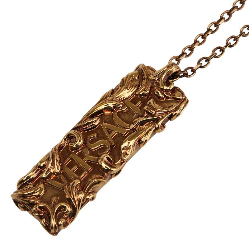 ジャンニ ヴェルサーチ メデューサ バロッコ ロゴ ネックレス ゴールド メッキ メンズ Gianni Versace 【中古】