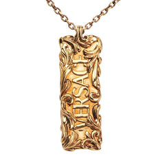 ジャンニ ヴェルサーチ メデューサ バロッコ ロゴ ネックレス ゴールド メッキ メンズ Gianni Versace 【中古】