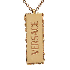 ジャンニ ヴェルサーチ メデューサ バロッコ ロゴ ネックレス ゴールド メッキ メンズ Gianni Versace 【中古】