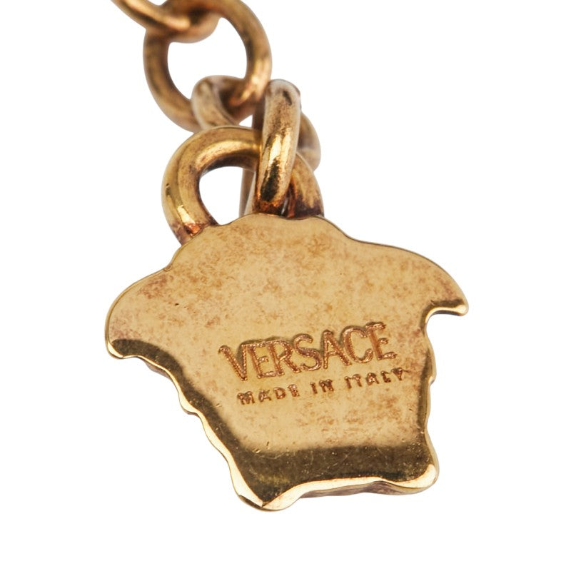 ジャンニ ヴェルサーチ メデューサ バロッコ ロゴ ネックレス ゴールド メッキ メンズ Gianni Versace 【中古】