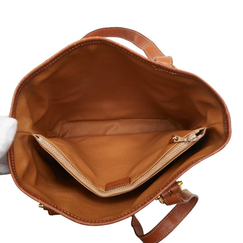 セリーヌ マカダム トートバッグ ハンドバッグ ブラウン PVC レザー レディース CELINE 【中古】