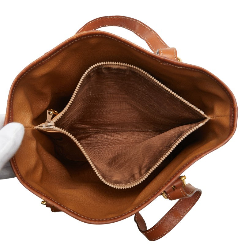 セリーヌ マカダム トートバッグ ハンドバッグ ブラウン PVC レザー レディース CELINE 【中古】